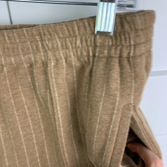Rag & Bone MEDIUM pull On Pinstripe Trouser Pants Tan Side Pockets academia - Picture 6 of 6